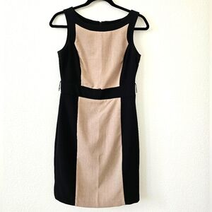 BCX Tan Sheath Mini Dress Scoop Neck Sleeveless